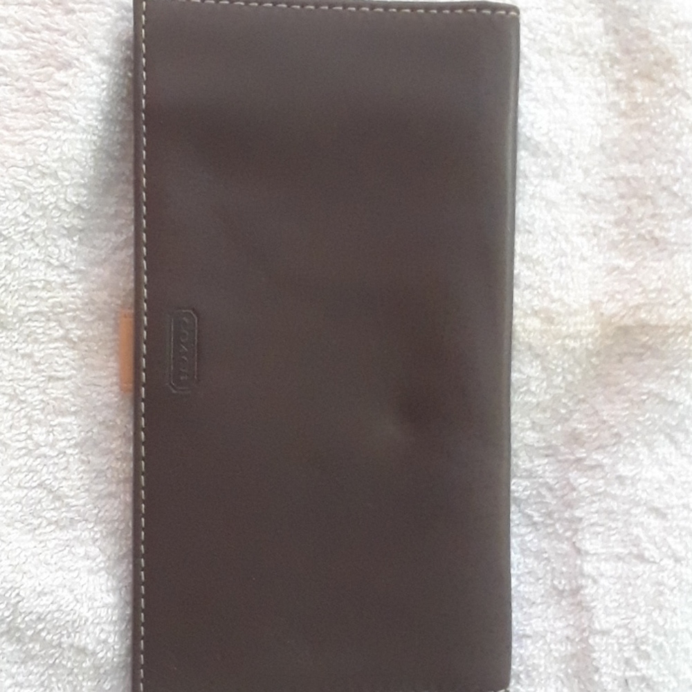 Coach Leather Check Book